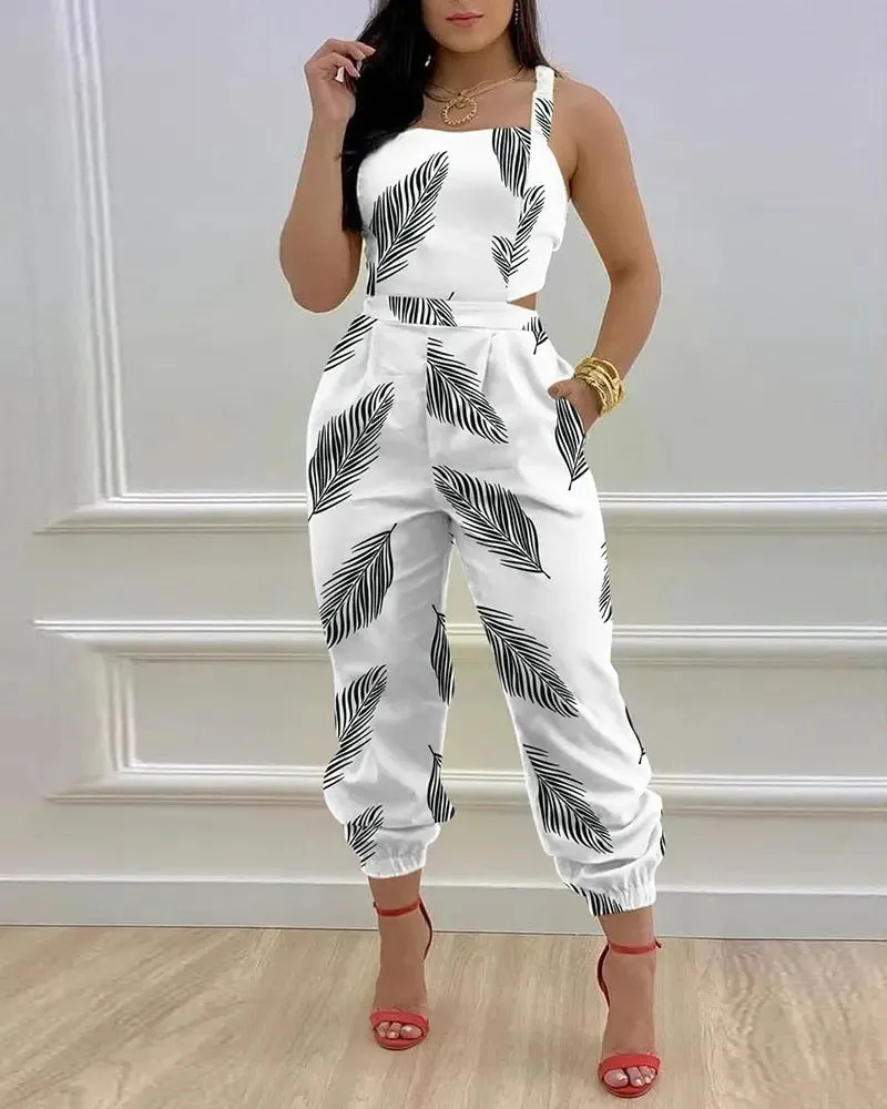 Lace Up  Backless Jumpsuit