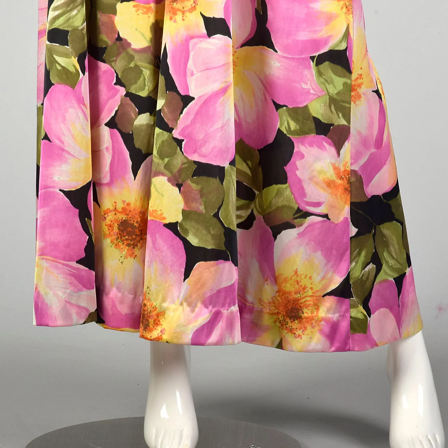Large 1970s Vanity Fair Palazzo Jumpsuit Lightweight Sexy Loungewear with Floral Jacket