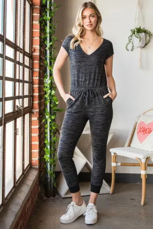 Lounge Comfort Drawstring Waist Legging Jumpsuit