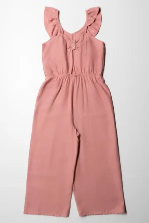 Lurex Jumpsuit With Cut Out Detail Rose Pink