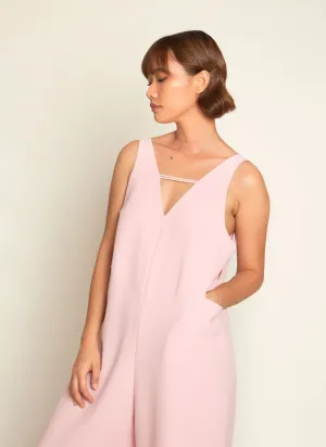 Mỹ A Open Back Pocket Jumpsuit in Soft Pink