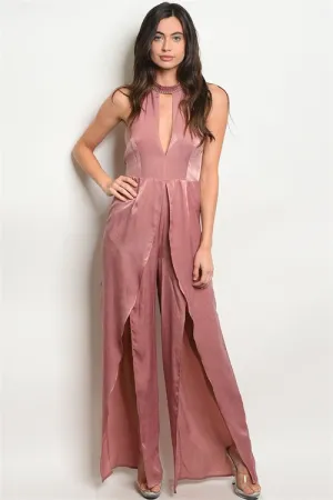 Mauve Satin Jumpsuit