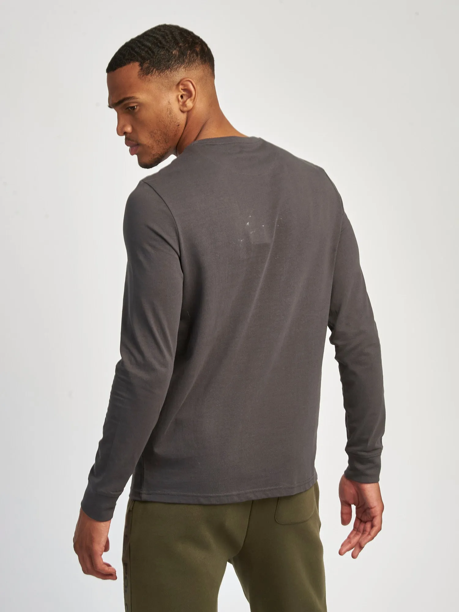 Mens Long Sleeved T-Shirt in Ebony