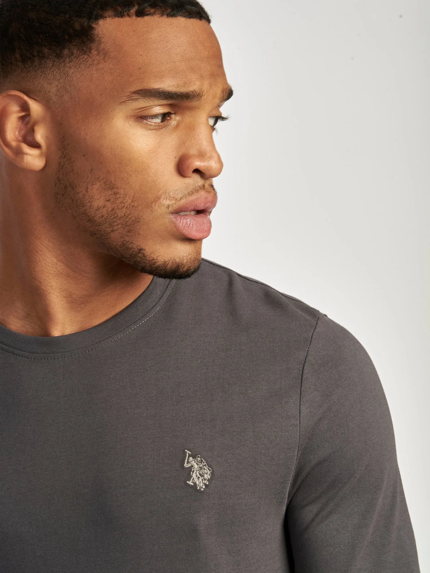 Mens Long Sleeved T-Shirt in Ebony