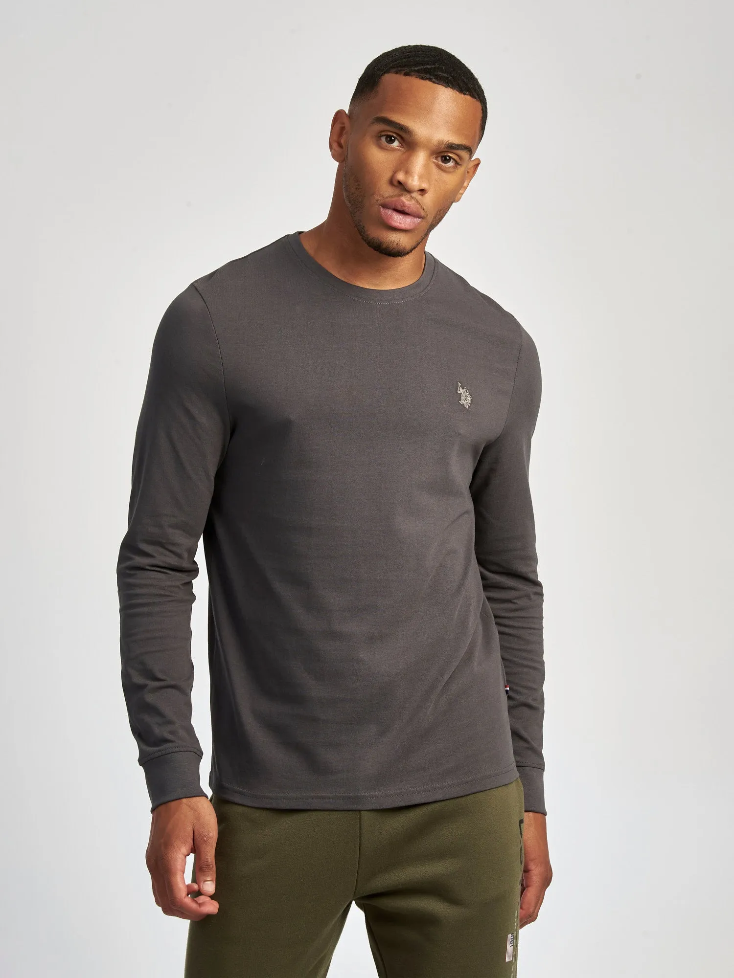 Mens Long Sleeved T-Shirt in Ebony