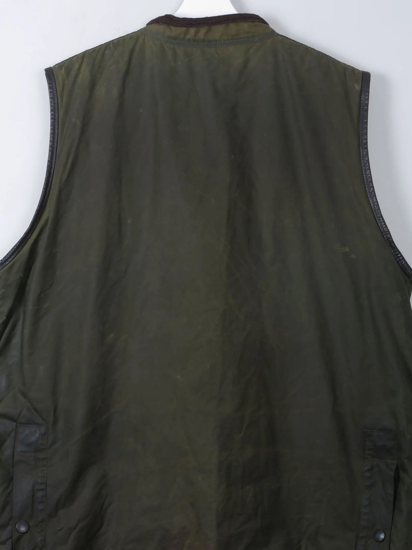 Men's Vintage Barbour Gilet Waxed Green XL