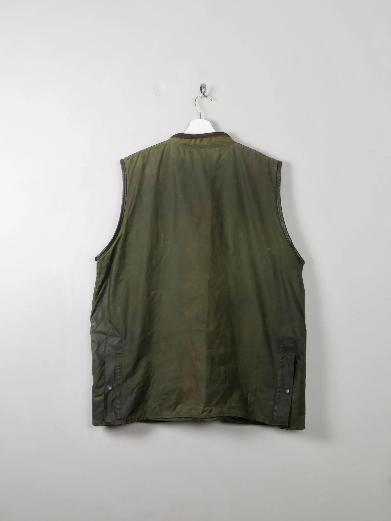Men's Vintage Barbour Gilet Waxed Green XL