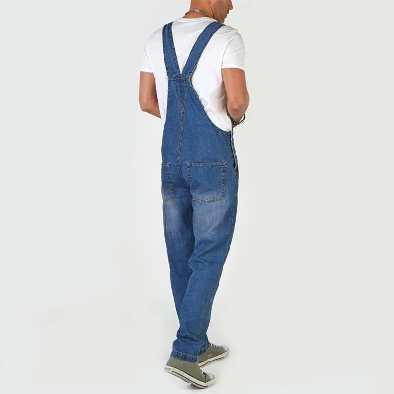Men's Vintage Cargo Denim Overalls 07366728Y