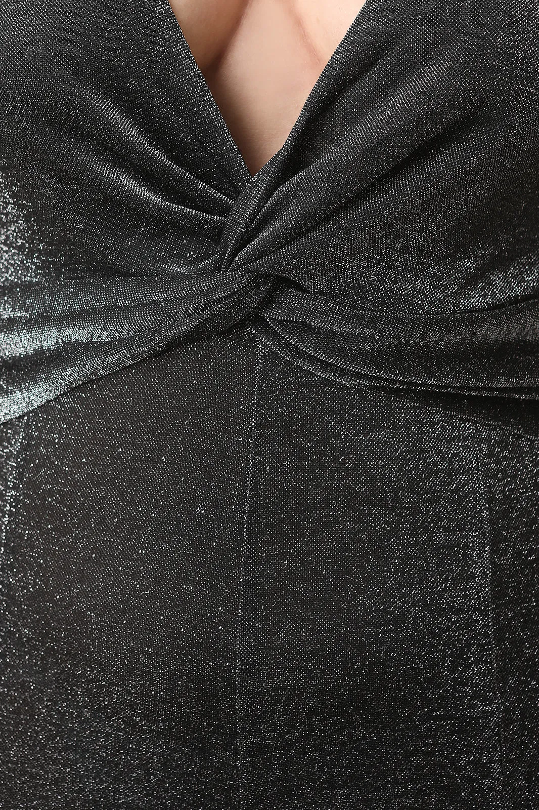 Metallic Knit High Slit Palazzo Jumpsuit