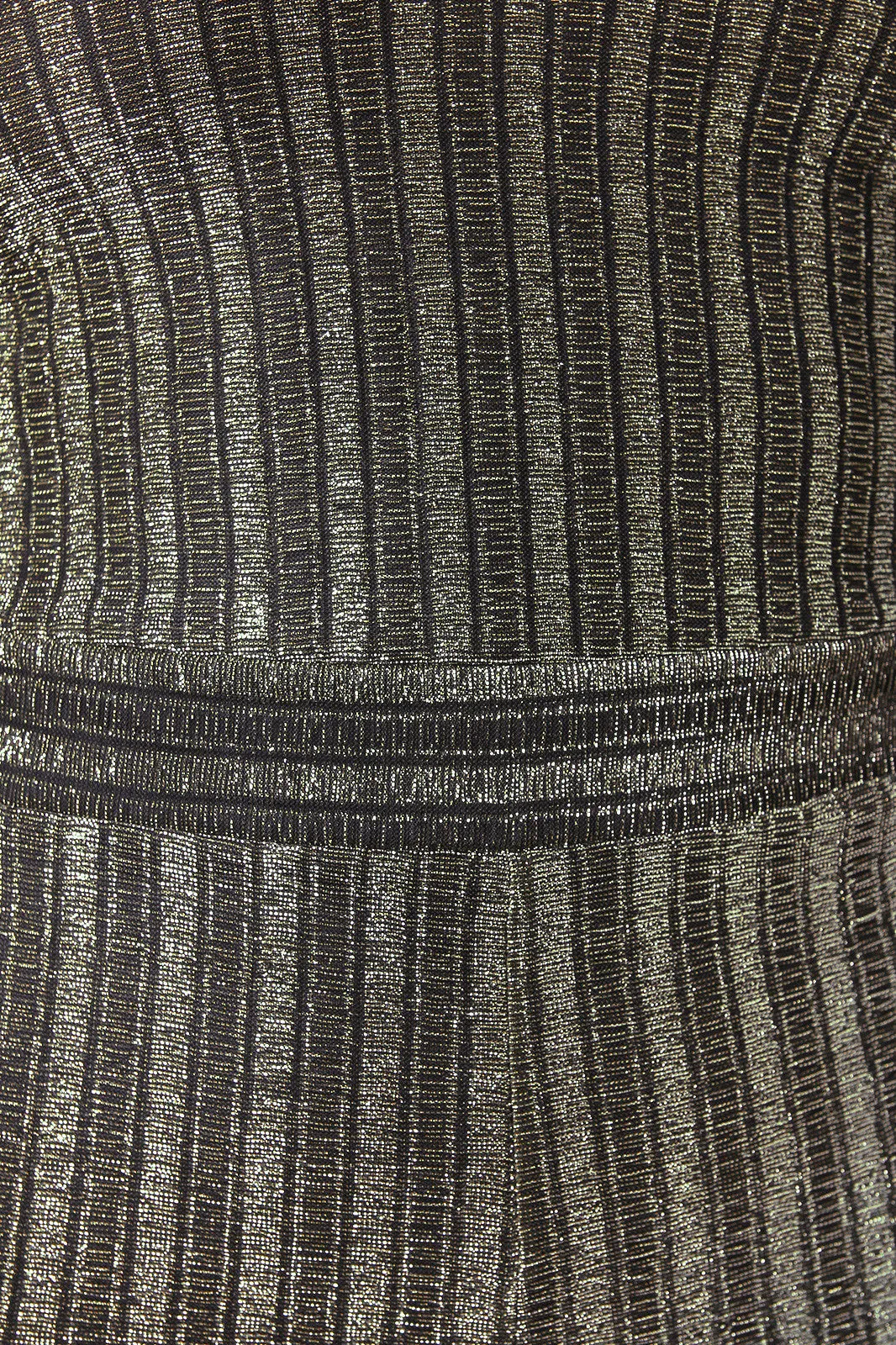 Metallic Semi-Sheer Ribbed Knit Jumpsuit