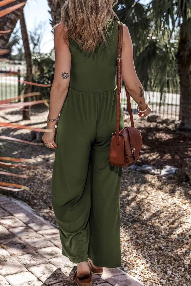 Mossy Meadow Green Jumpsuite for Women
