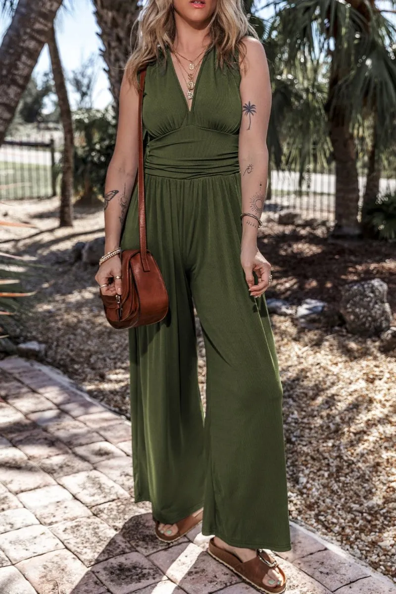 Mossy Meadow Green Jumpsuite for Women