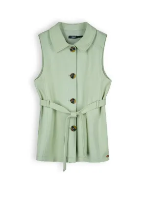 NoBell Tika Girls Gilet With Belt Jade Green