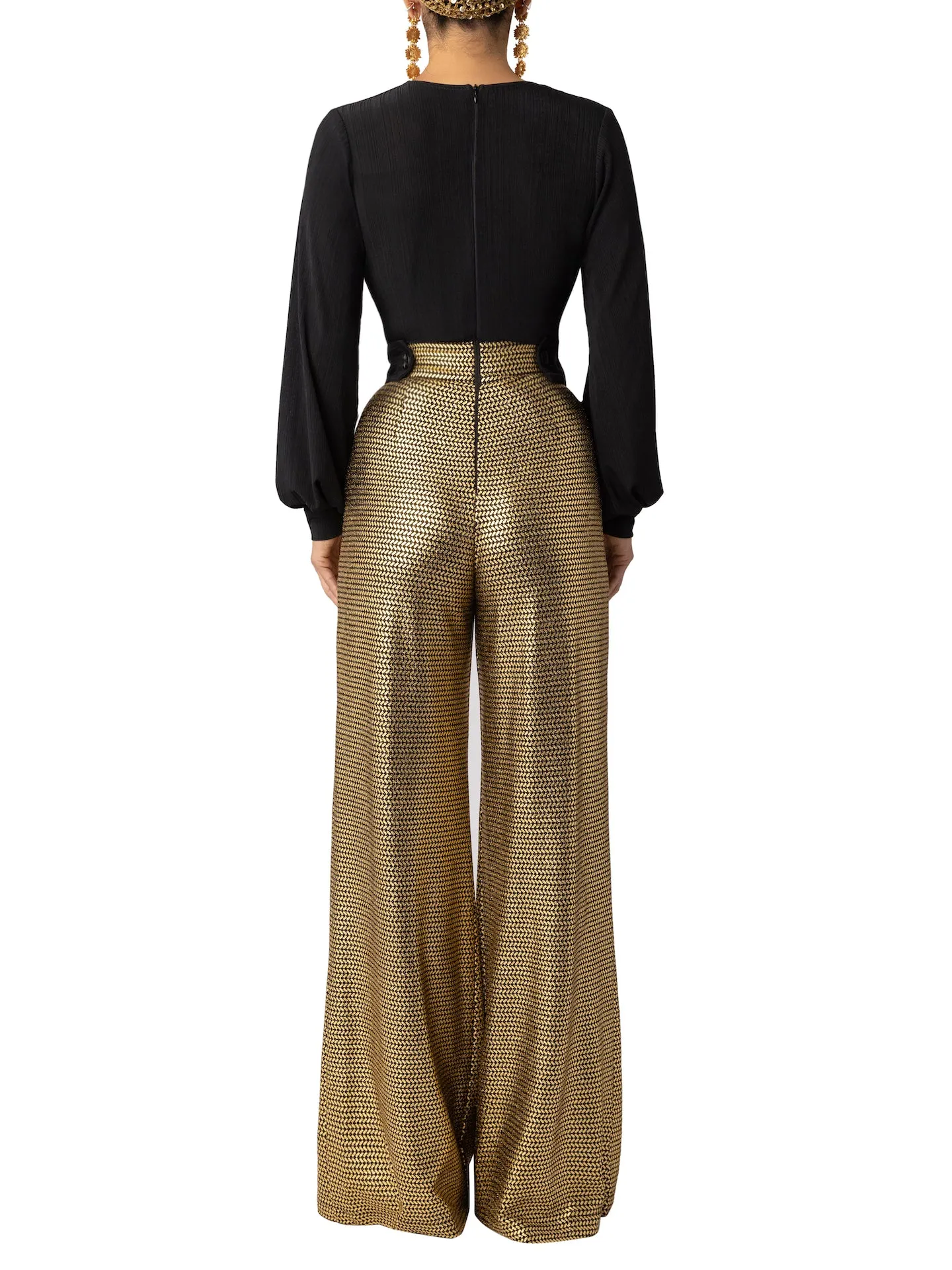“Nurit” Black and Gold Jumpsuit