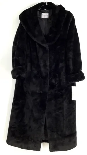 NWT Pamela Mccoy Women's Black Overcoat - Size Medium