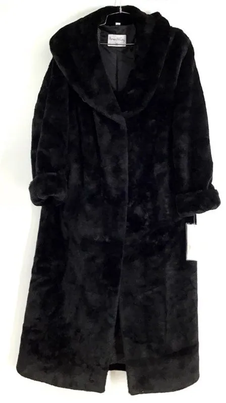 NWT Pamela Mccoy Women's Black Overcoat - Size Medium