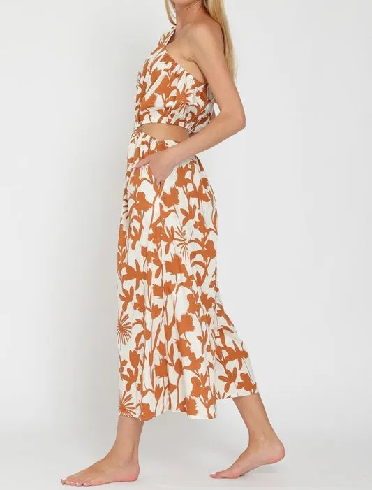 One Shoulder Ankle Jumpsuit