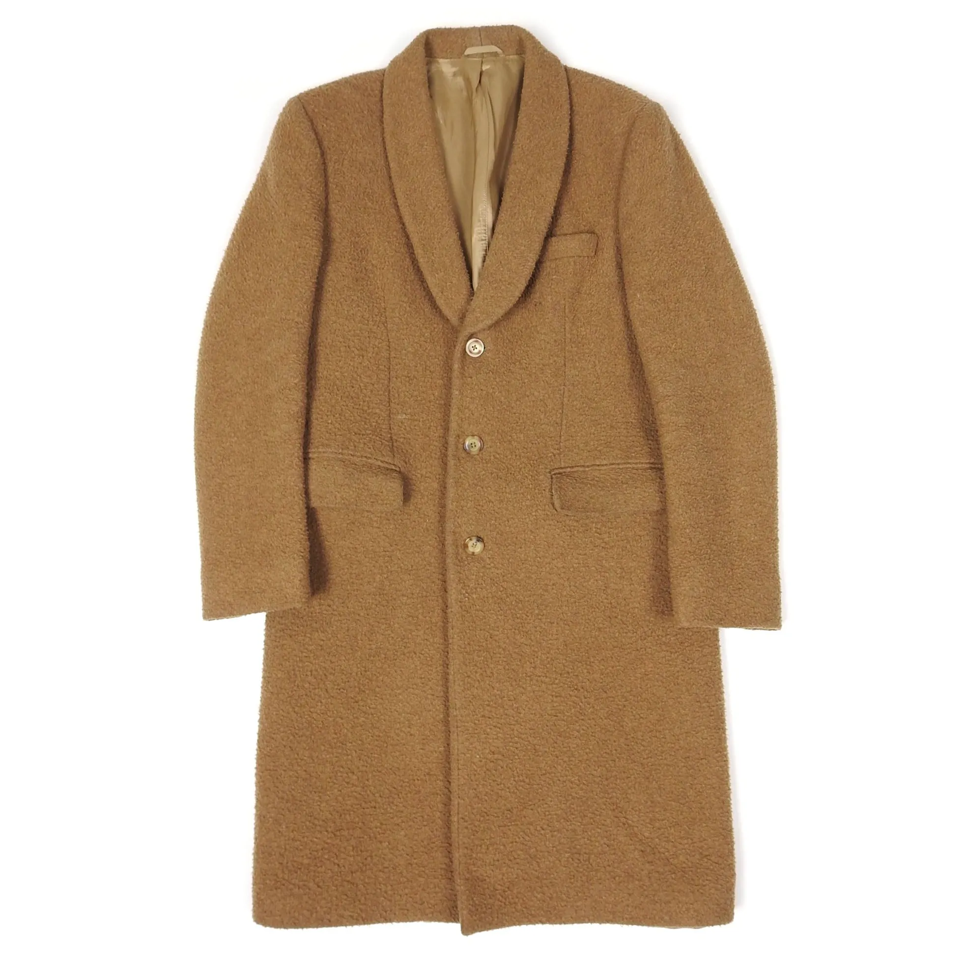 Our Legacy 1980-81 Ruffled Camel Overcoat Size 46