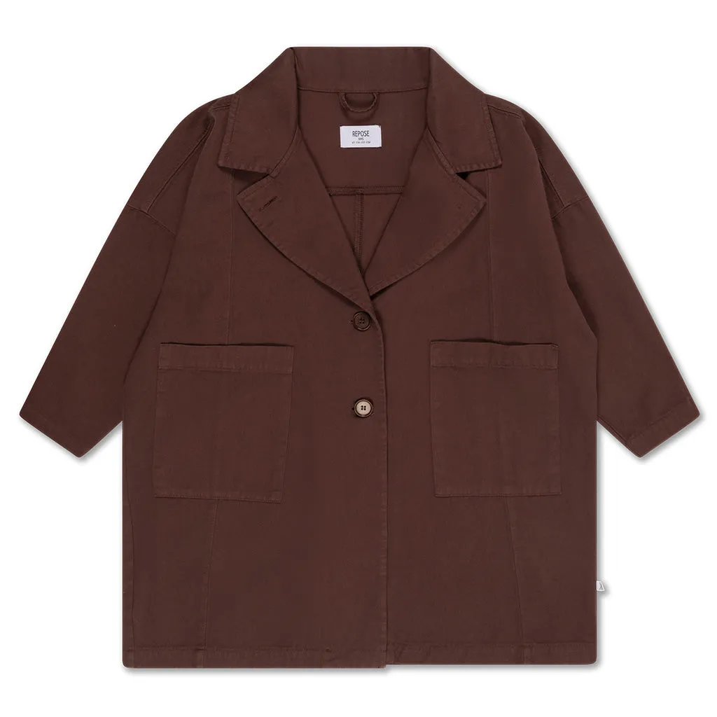 Overcoat Eggplant Brown