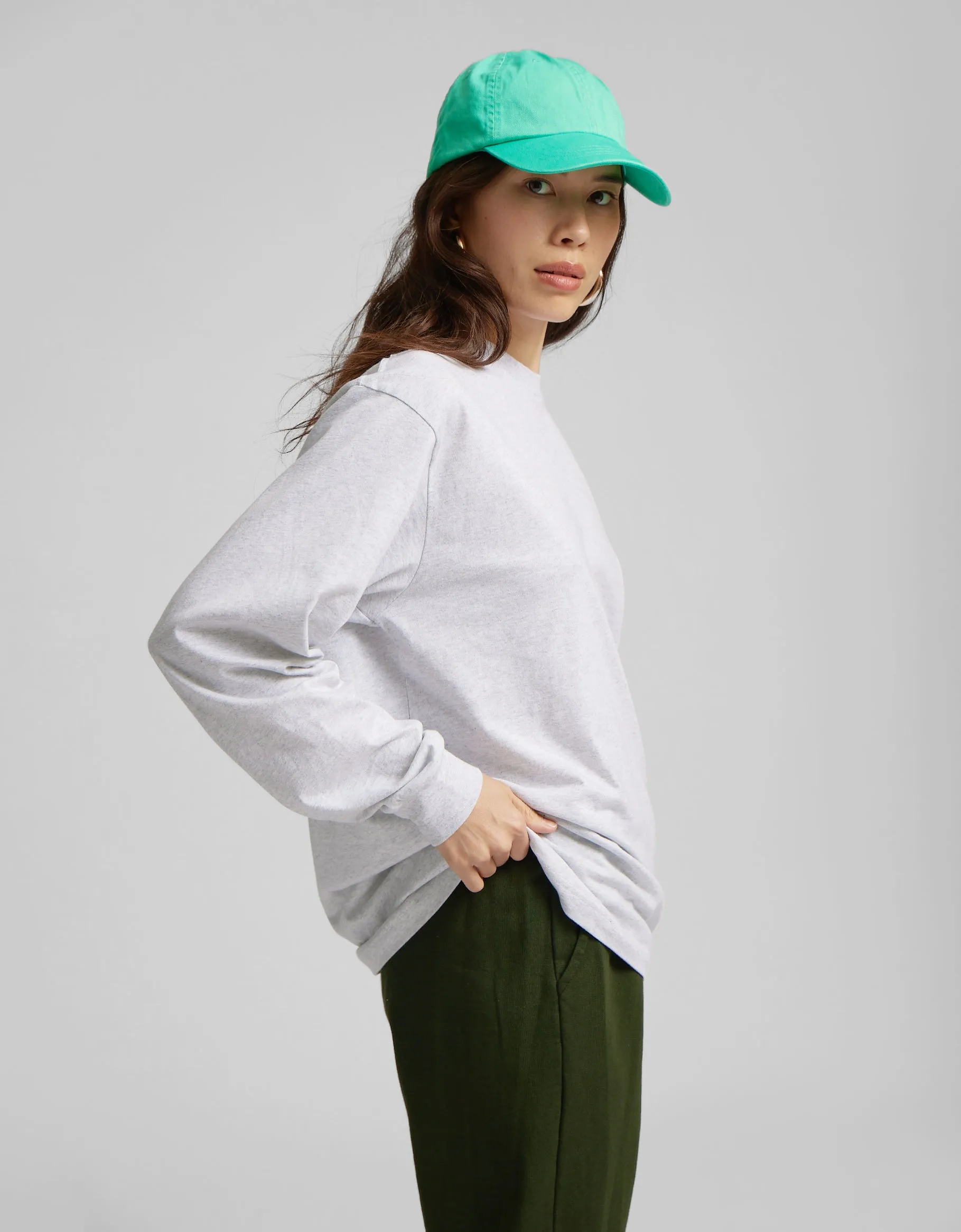 Oversized Organic LS T-shirt - Ivory White