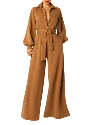 "Sloane" Camel Jumpsuit