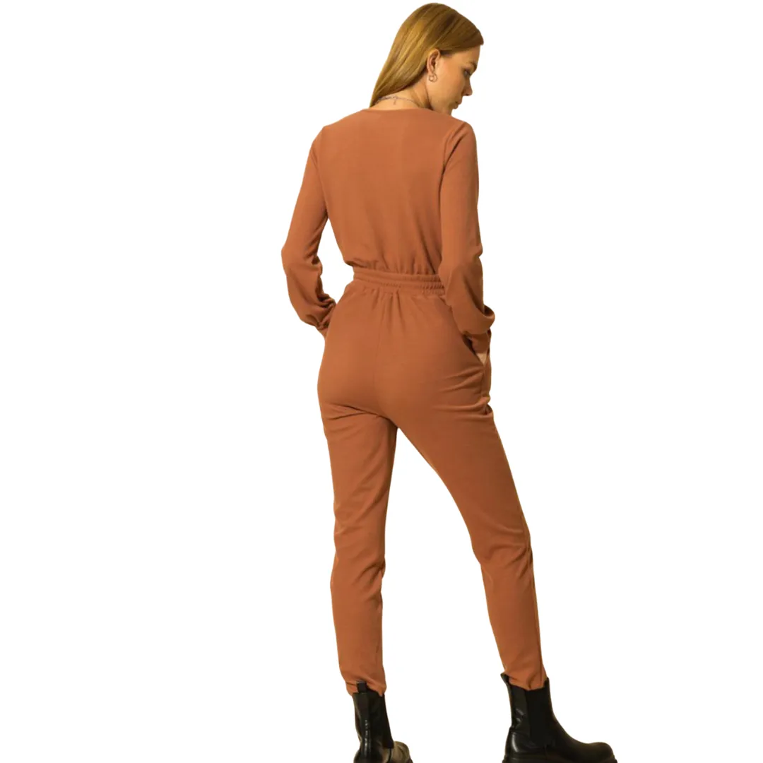 Ready To Go  Jogger Jumper - Rust