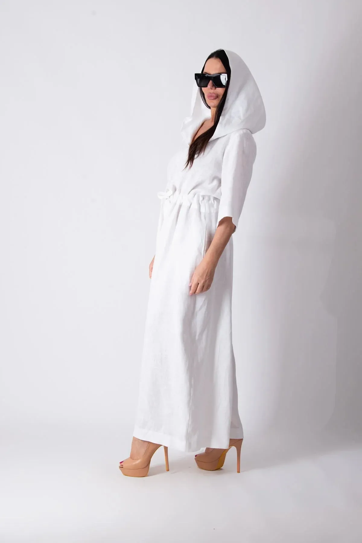 REGINA White Linen Jumpsuit
