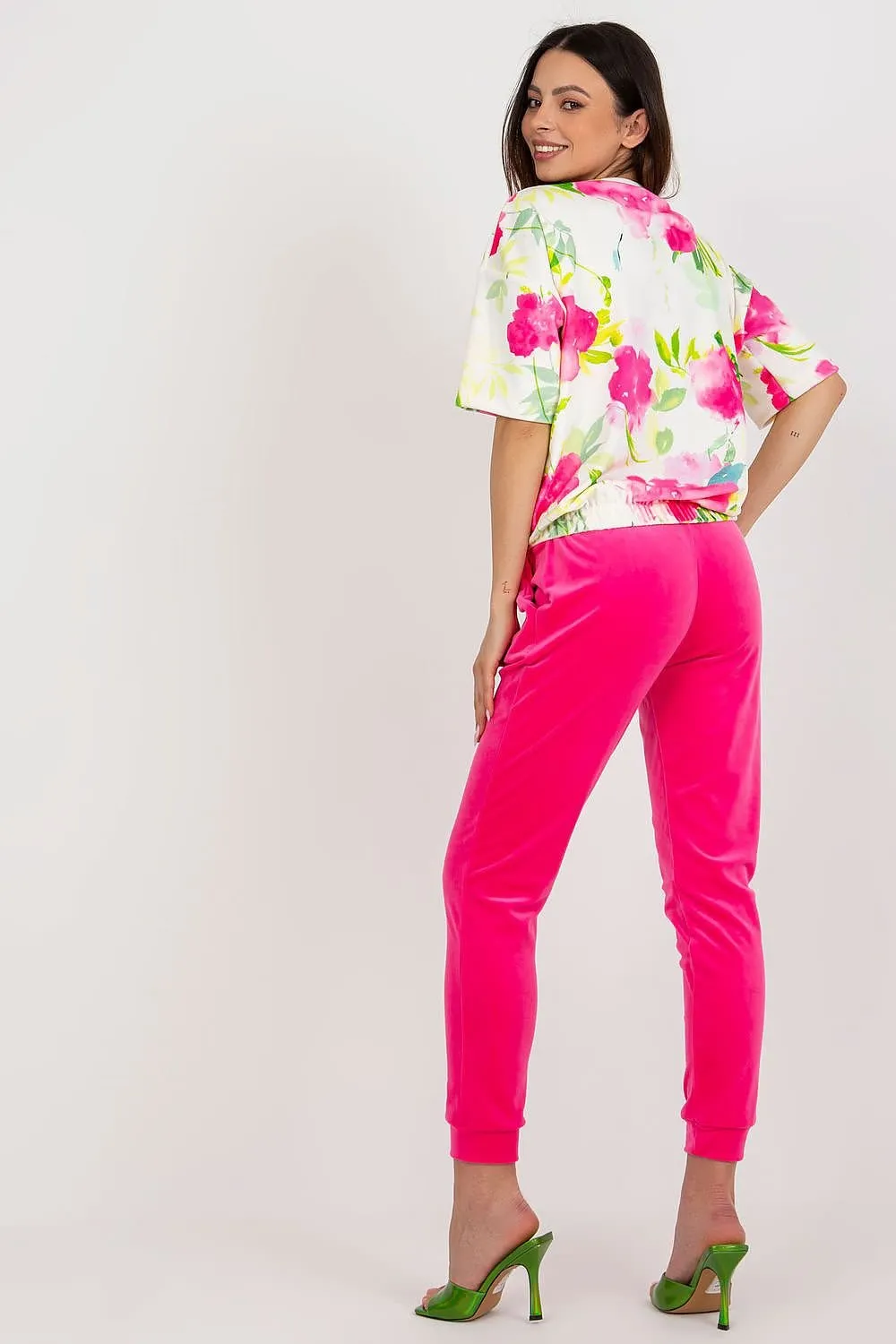Rue Paris Velour Blouse and Pants Set
