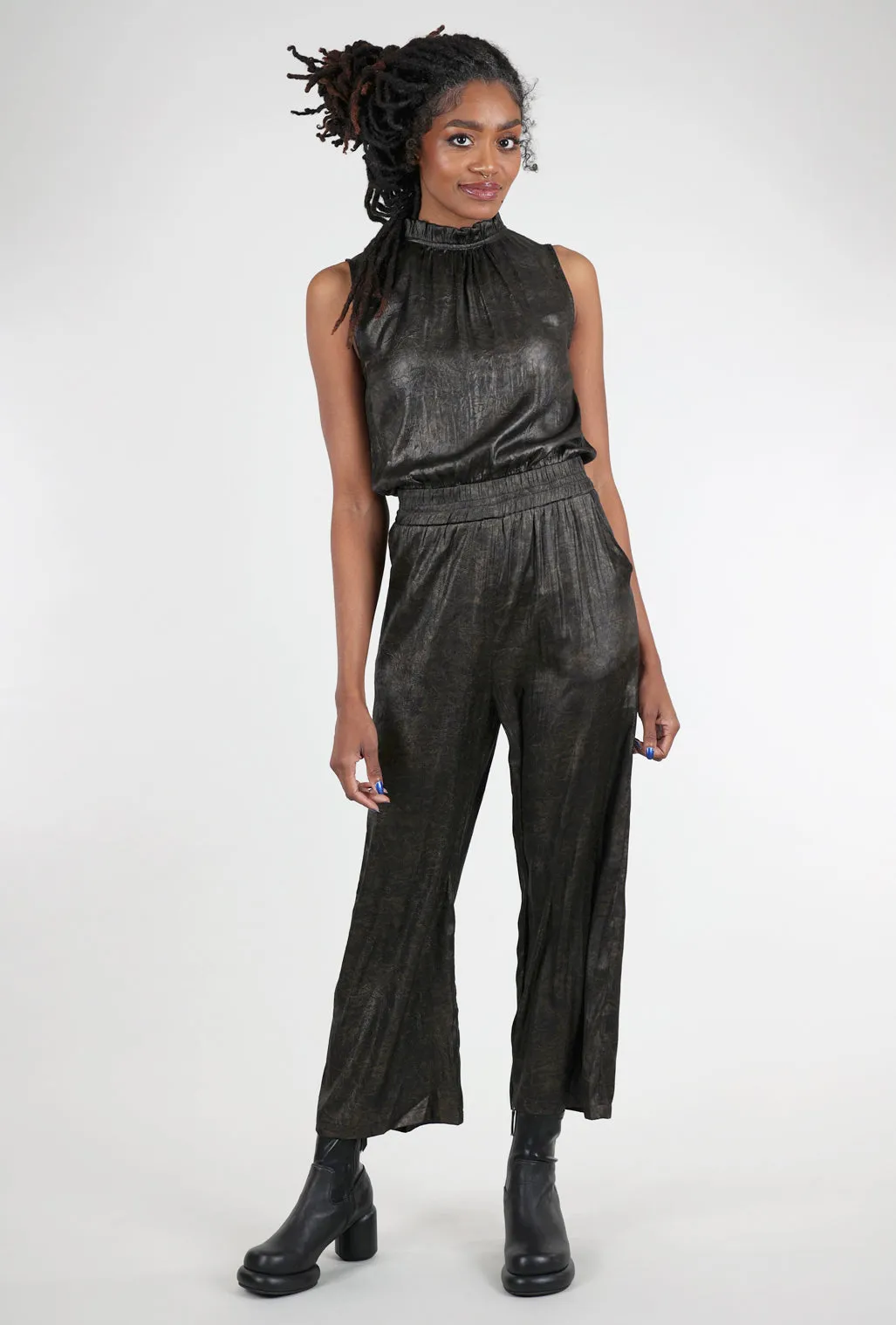 Ruffle Neck Jumpsuit, Black
