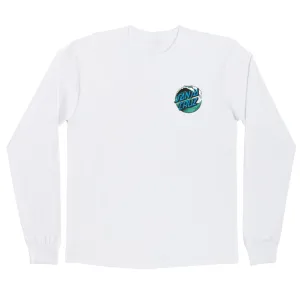 Santa Cruz Wave Dot L/S Regular T-Shirt Mens, White