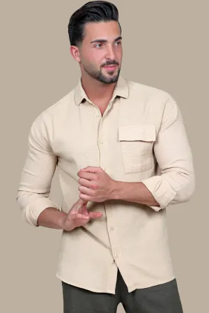 Shirt Canvas 1 Pocket Long Sleeve | Camel