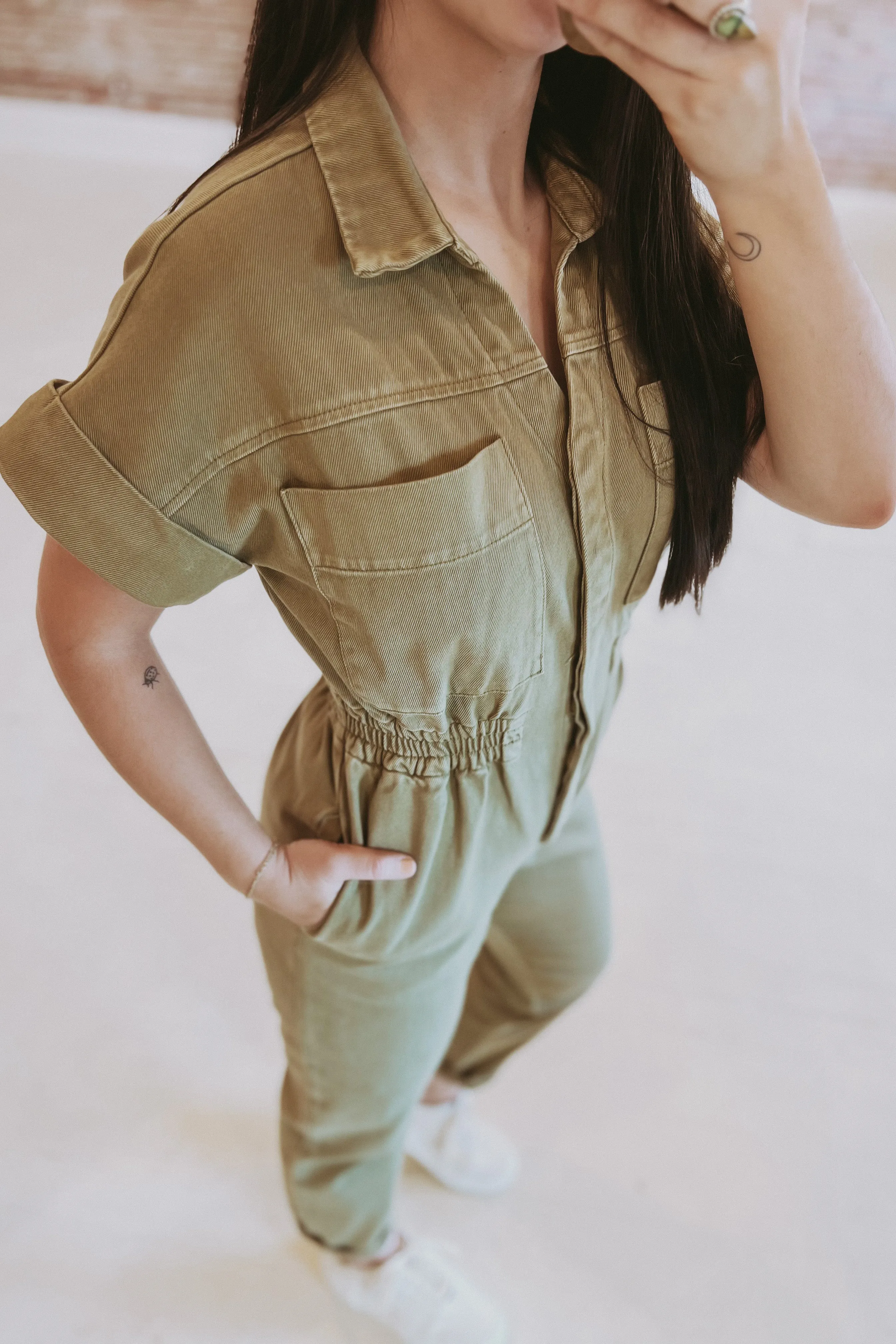 Short Sleeve Utility Jumpsuit