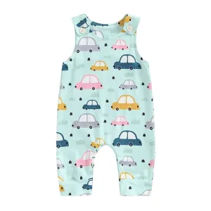 Sleeveless Cars Baby Jumpsuit