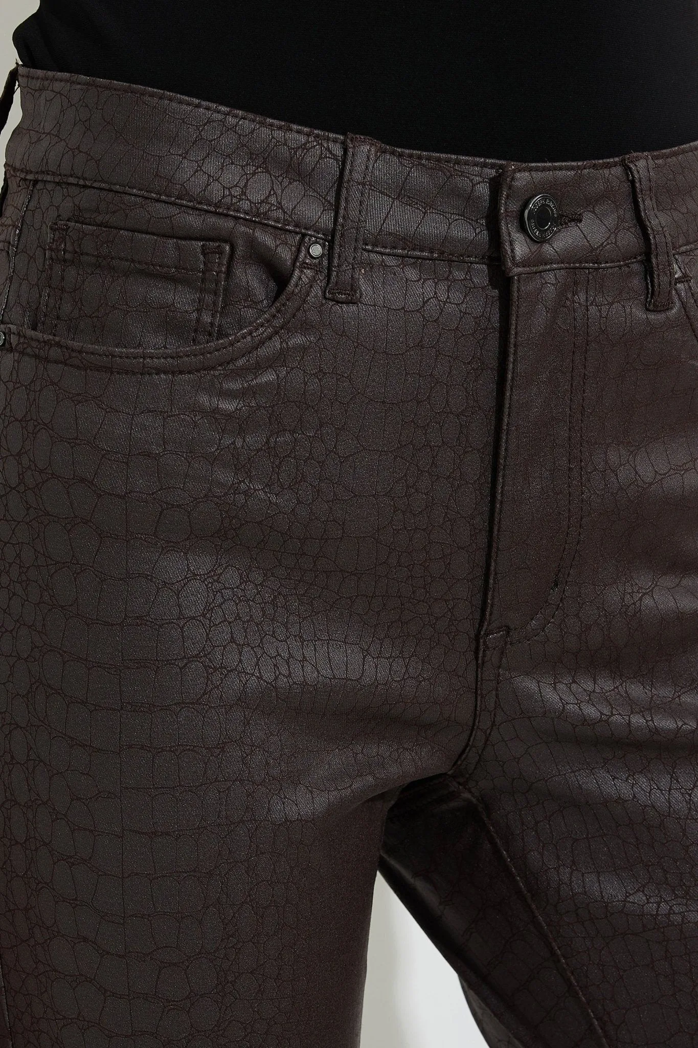 Snakeskin Faux-Leather Slim Jean