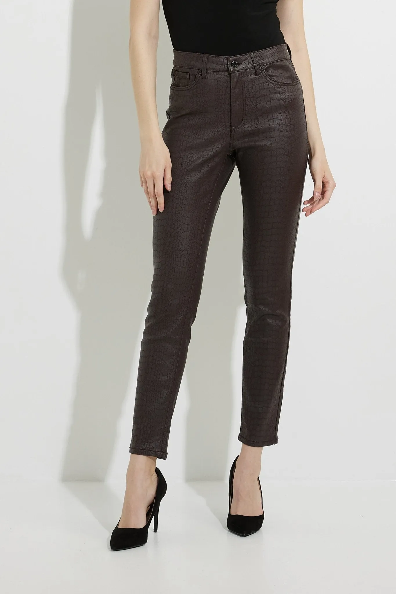 Snakeskin Faux-Leather Slim Jean