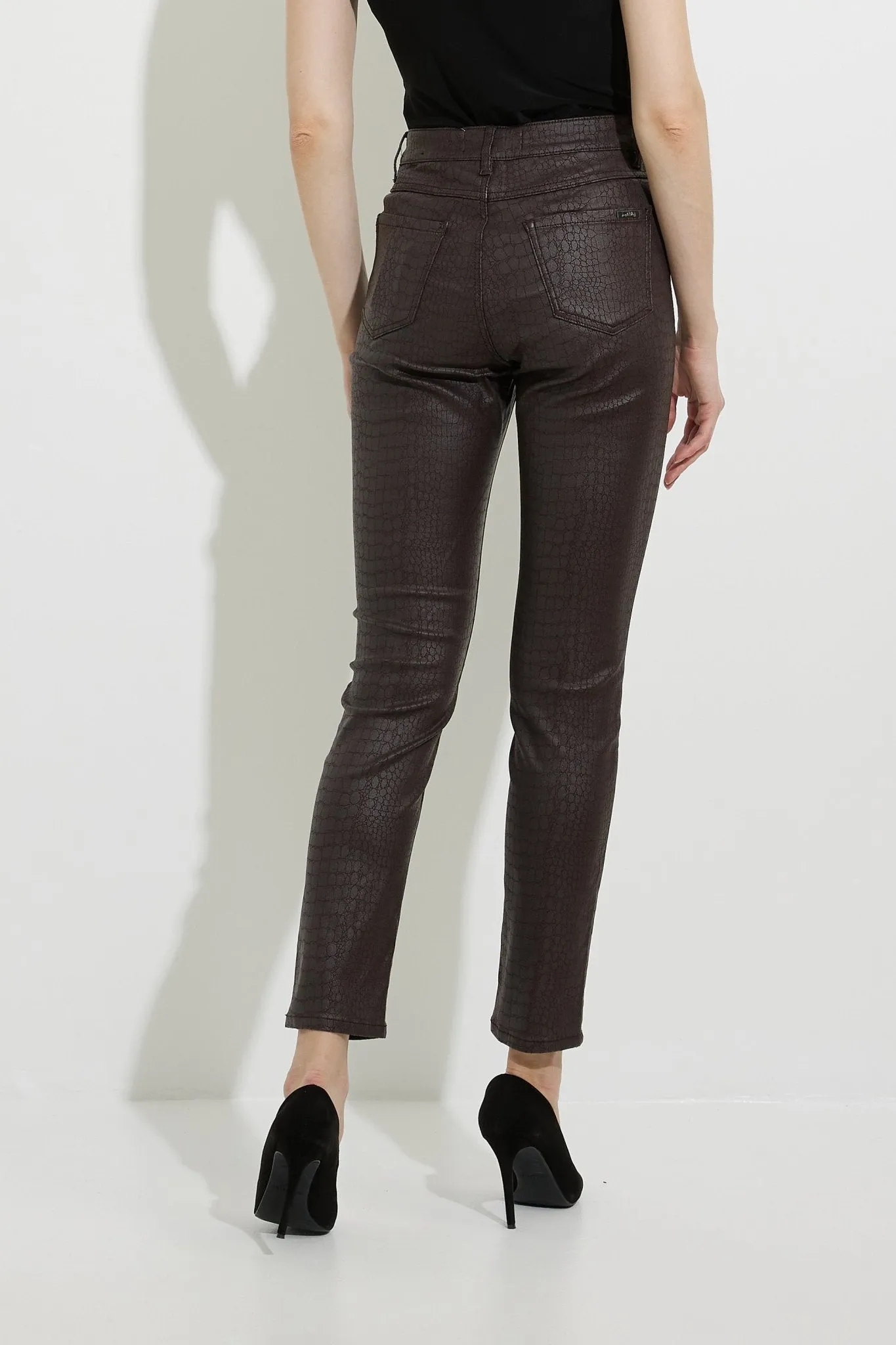 Snakeskin Faux-Leather Slim Jean