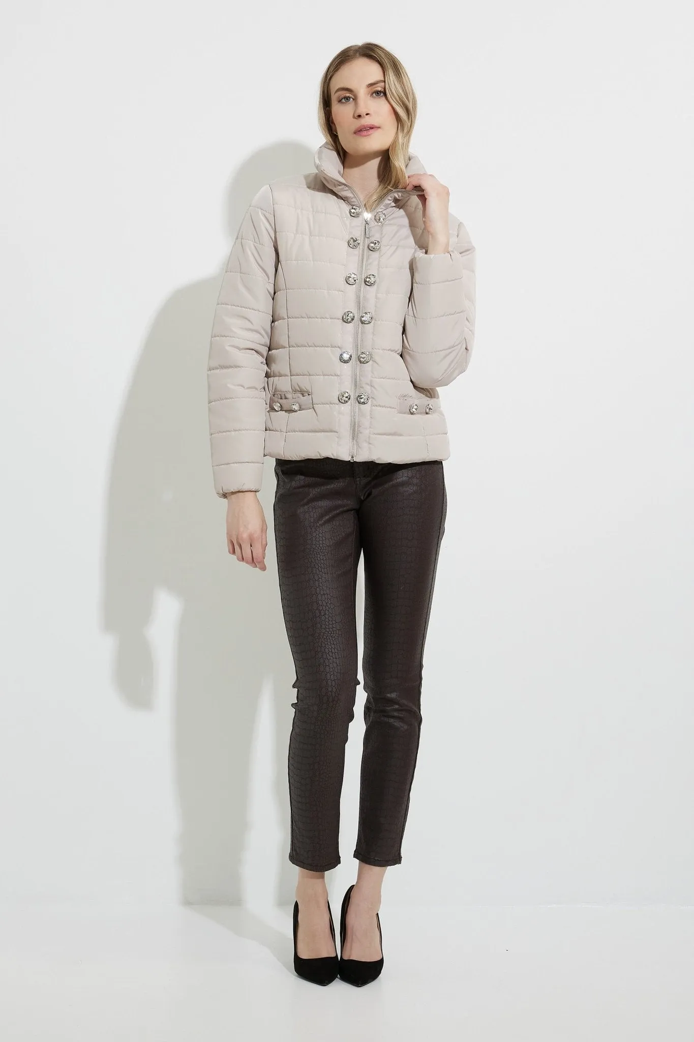 Snakeskin Faux-Leather Slim Jean