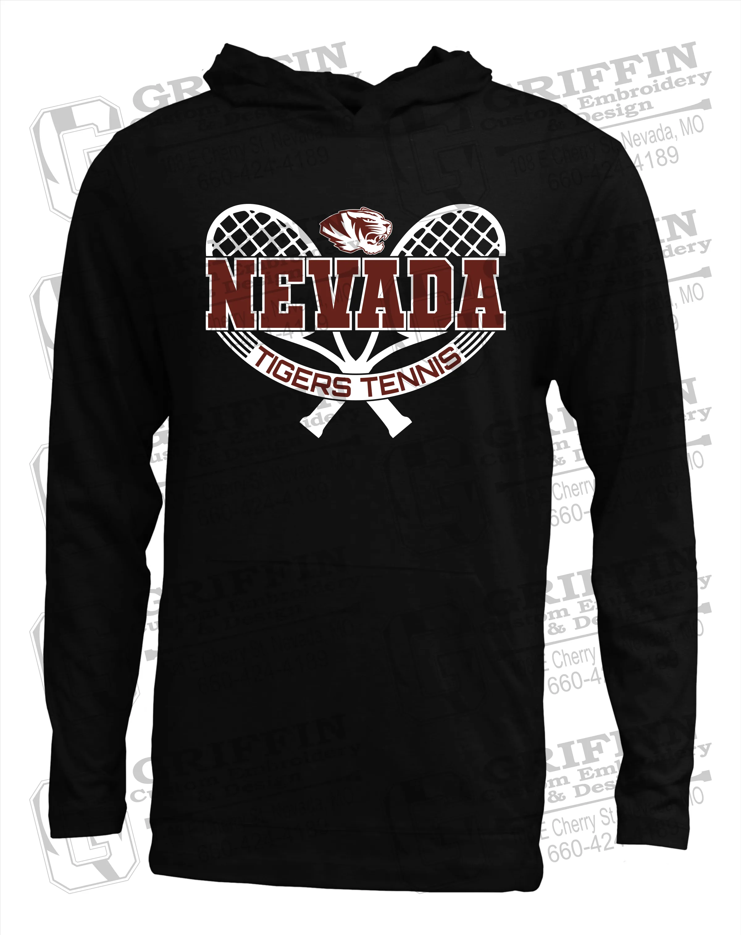 Soft-Tek T-Shirt Hoodie - Tennis - Nevada Tigers 21-Y