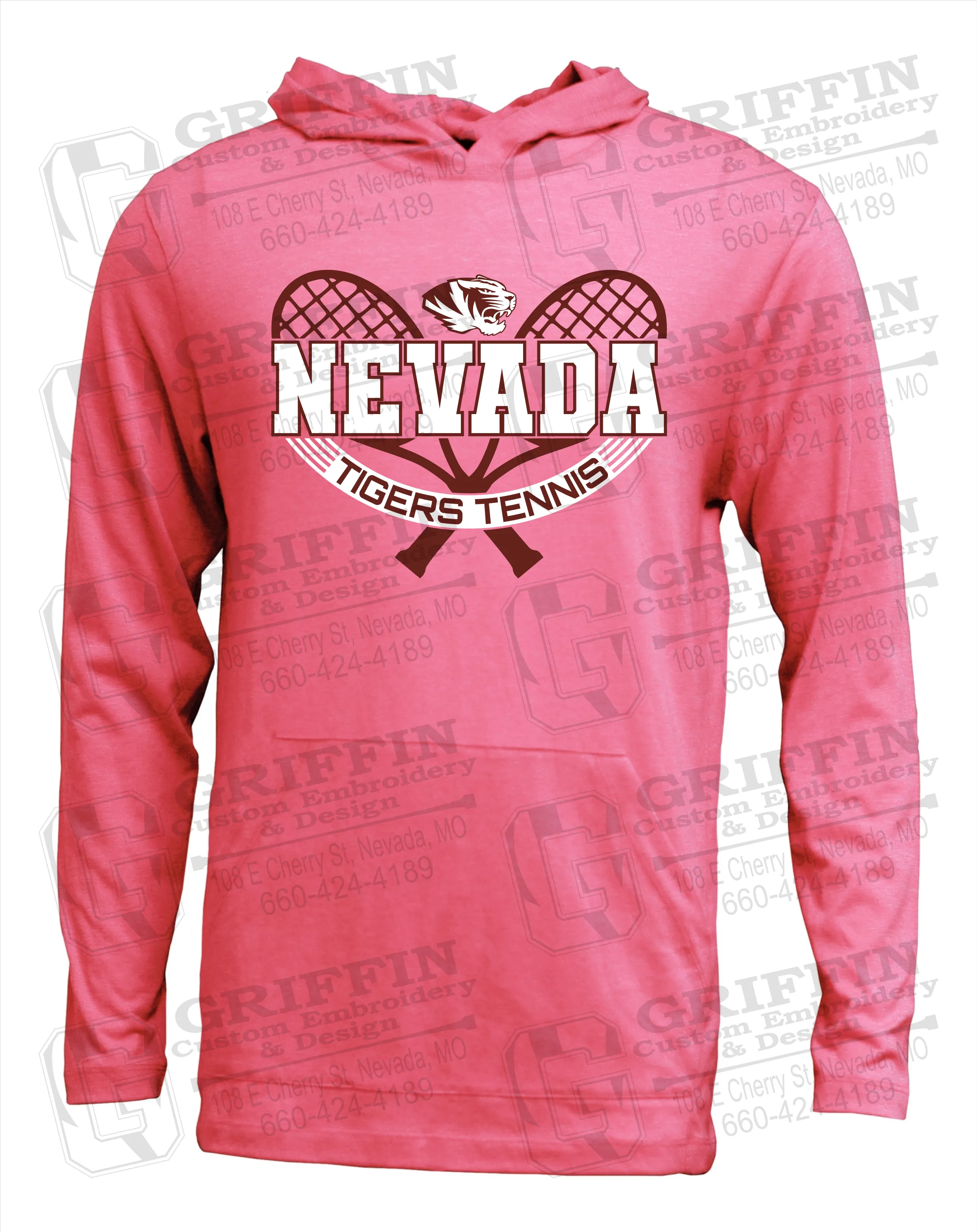 Soft-Tek T-Shirt Hoodie - Tennis - Nevada Tigers 21-Y
