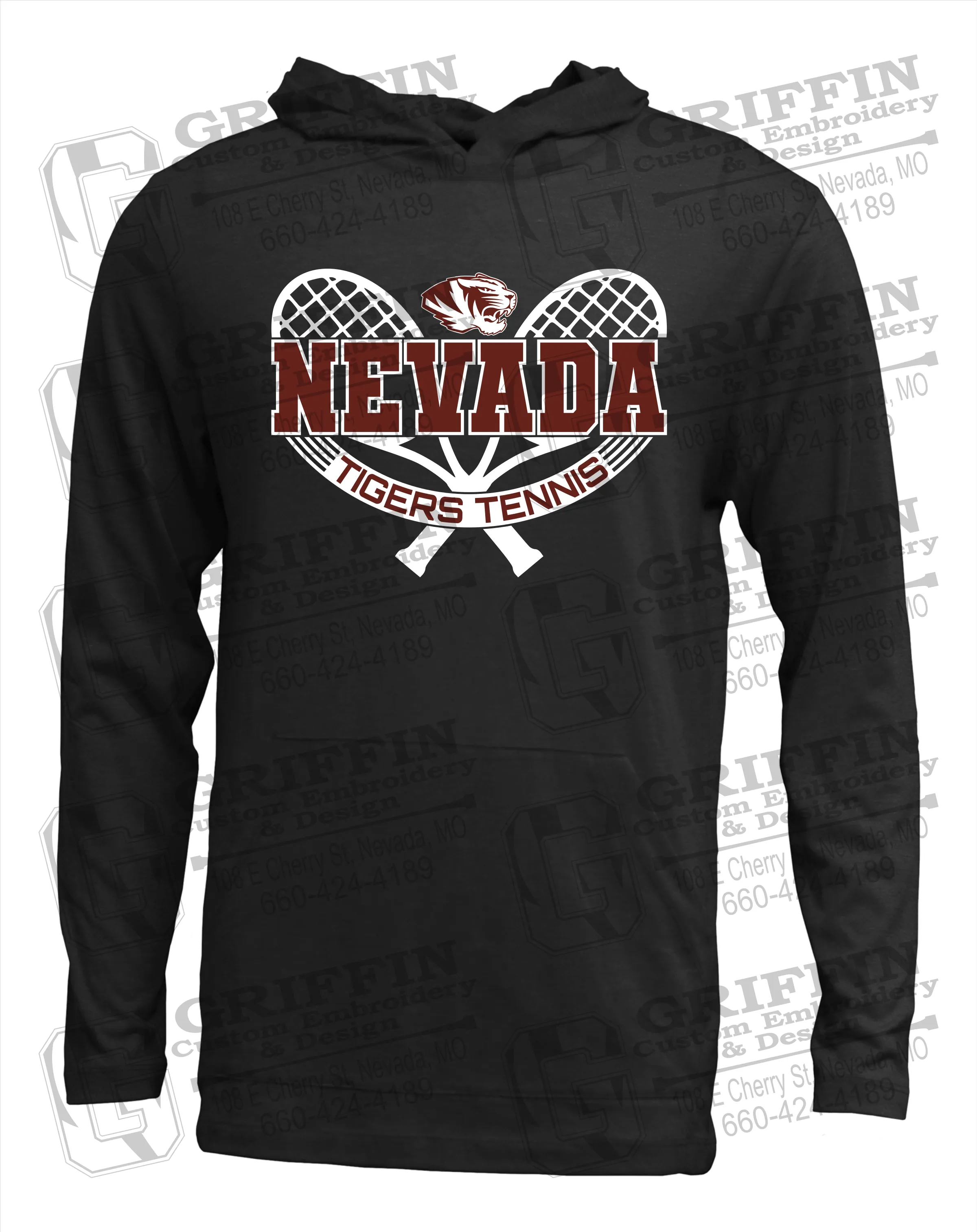 Soft-Tek T-Shirt Hoodie - Tennis - Nevada Tigers 21-Y
