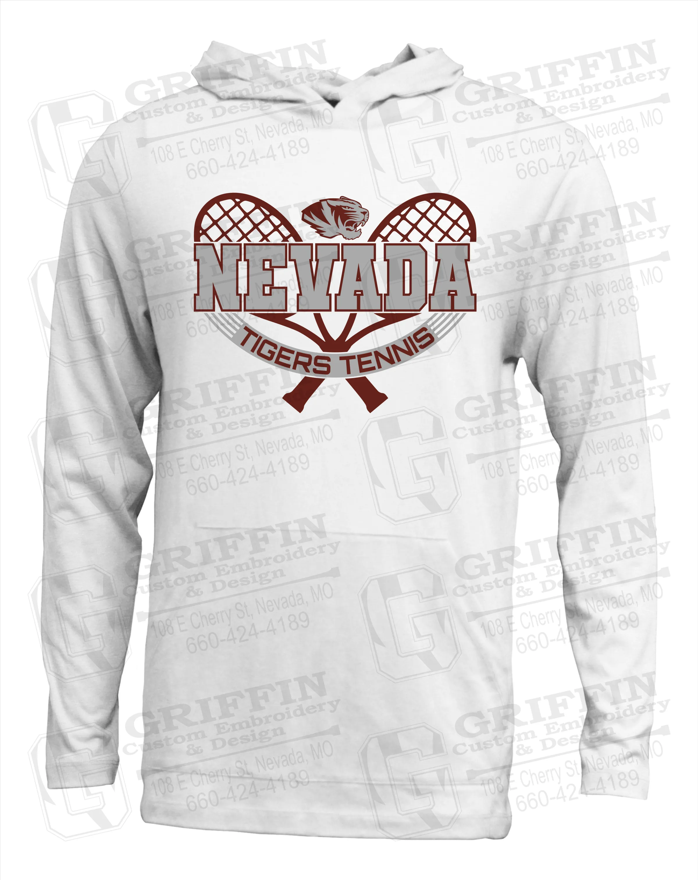 Soft-Tek T-Shirt Hoodie - Tennis - Nevada Tigers 21-Y