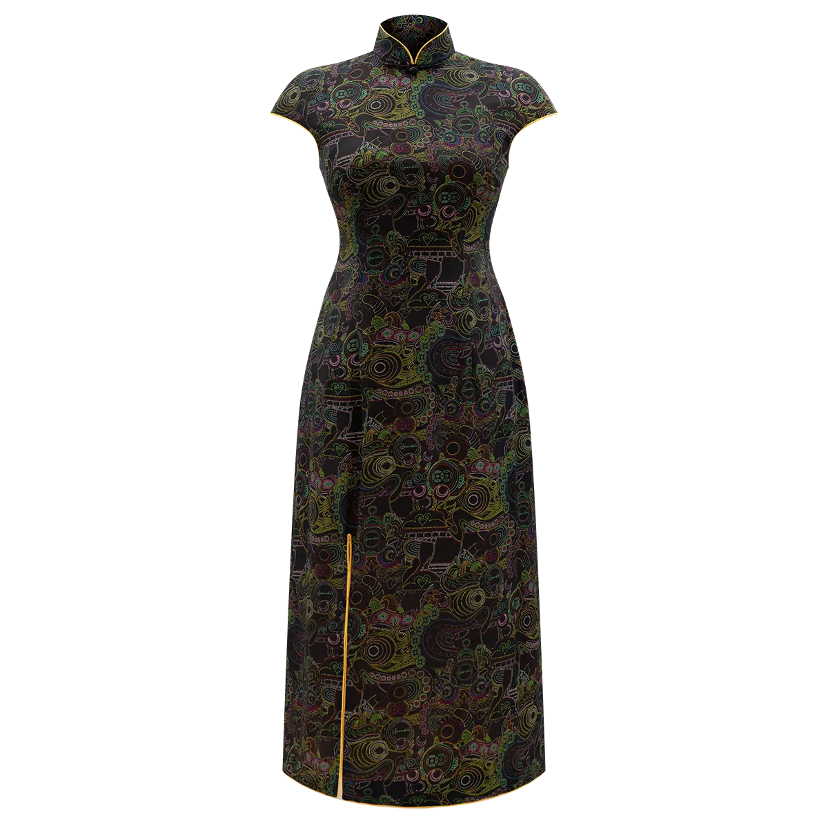 SPARKLE by KAREN CHAN x ICHO【CHINESE UNICORN】100% Silk Cheongsam(Cap Sleeve /A Shape)