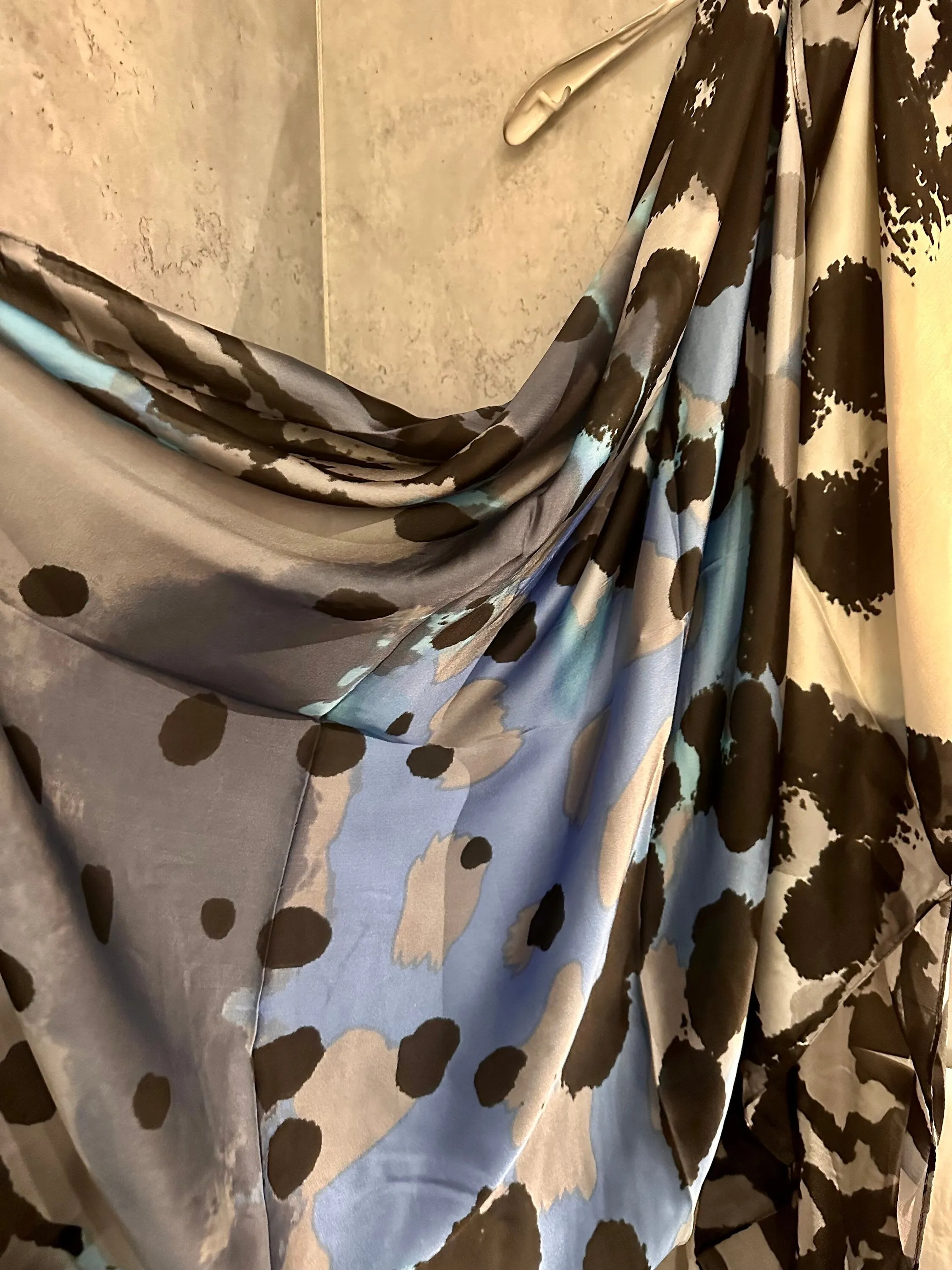 Splotches Colour Blue Grey Silk Scarf/Spring Summer Autumn Scarf/Scarf Women/Gifts For Mom/Gifts For Her Birthday Christmas/UK Seller