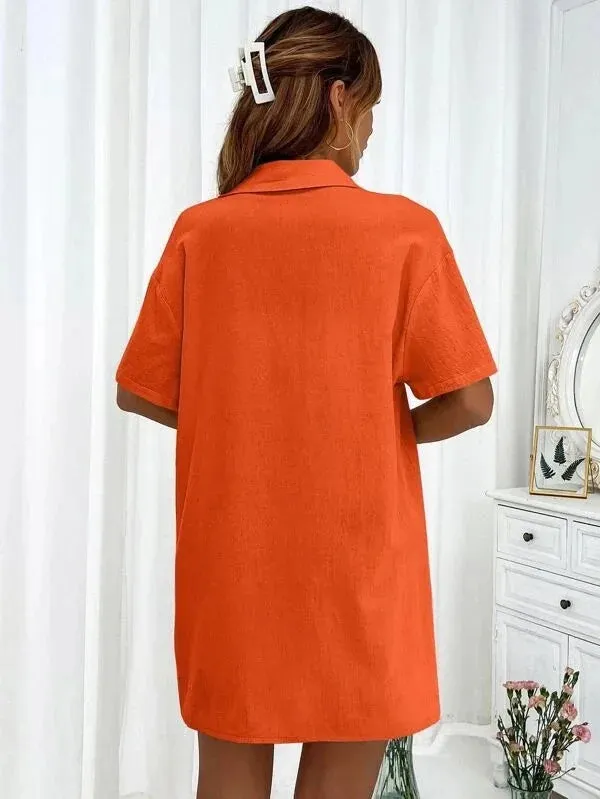 Summer Single breasted Top Broad legged Shorts Set Solid Suits