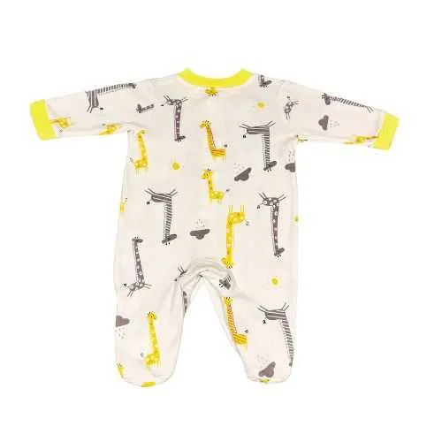 Unisex Baby Giraffe Footed Cotton Jumpsuit