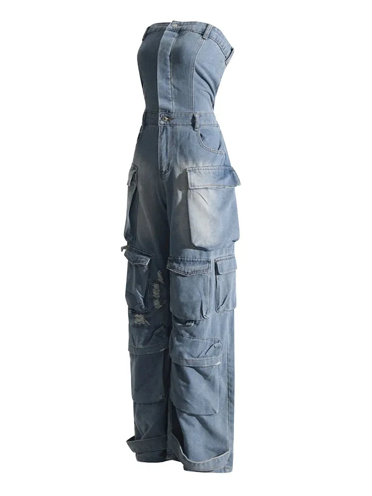 Urban Chic Strapless Cargo Jumpsuit