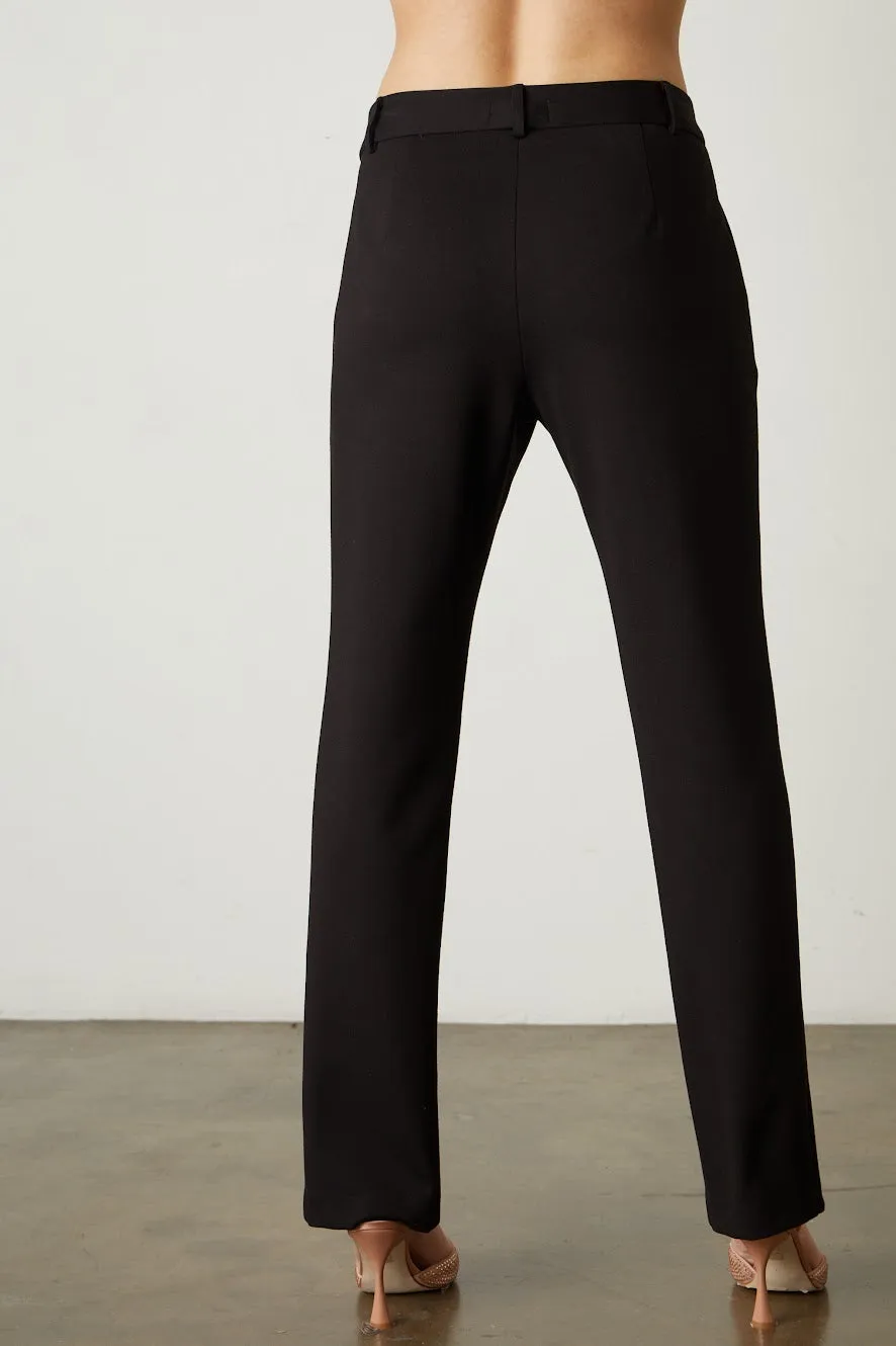 Velvet Kyndall Slit Hem Ponti Pant - Black