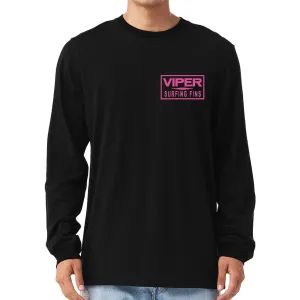 Viper Swimfins Pink Logo Long Sleeve T-Shirt - Black/Pink