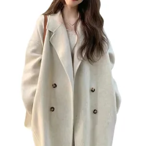 Winter Double Breasted Overcoat 
Genuine Cashmere Wool