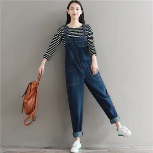 Women Loose Jeans Denim Jumpsuit